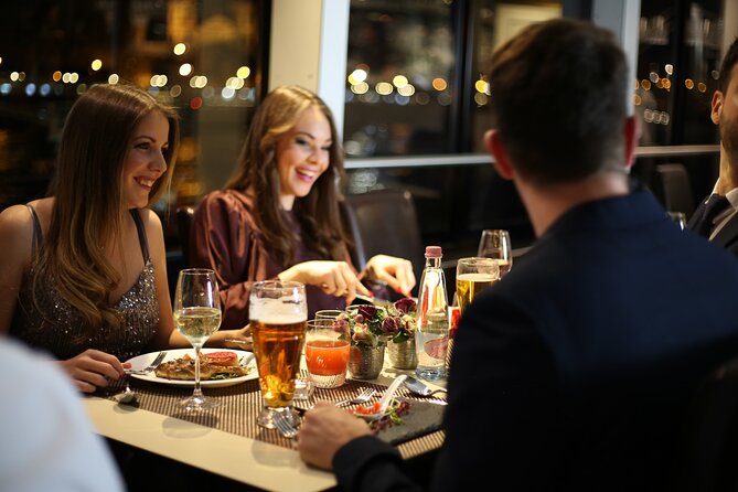 Budapest 4 course Dinner Cruise with Bar Piano and Welcome Drink - Boarding on the Danube: Jane Haining rkp. and a 7:00 pm start